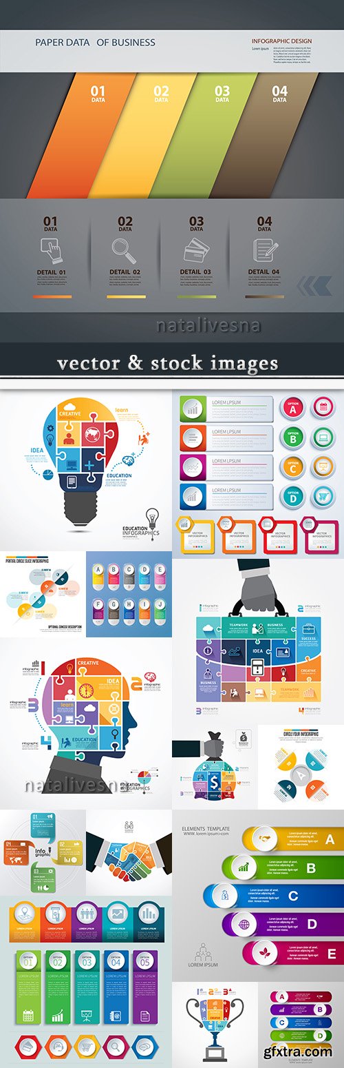 Business infographics options elements collection 59