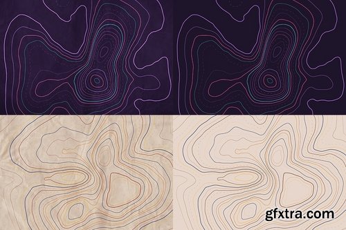 Crumpled Topographic Map Backgrounds