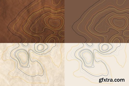 Crumpled Topographic Map Backgrounds