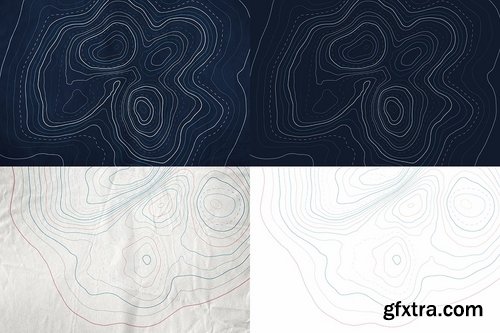 Crumpled Topographic Map Backgrounds