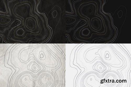 Crumpled Topographic Map Backgrounds