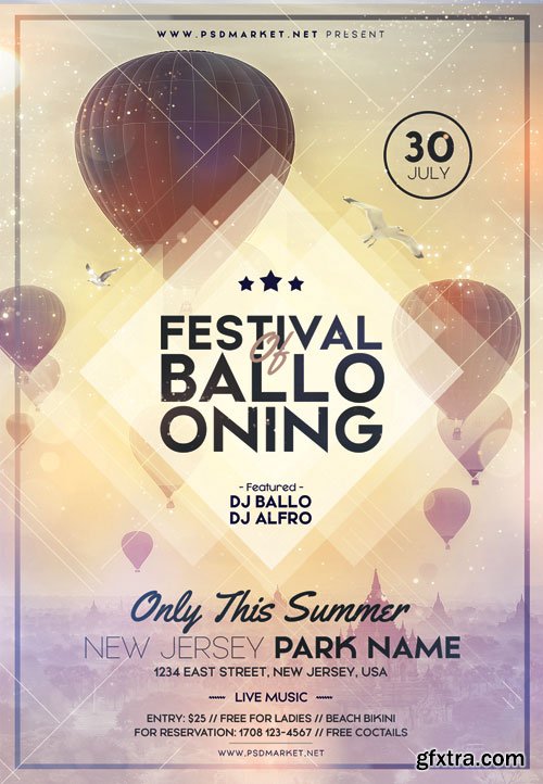 FESTIVAL OF BALLOONS FLYER – PSD TEMPLATE