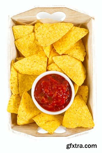 Nachos And Tomato Dip Isolated - 5xJPGs