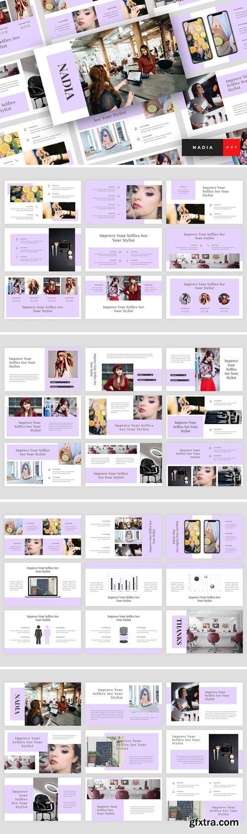 Nadia - Hair Salon Powerpoint, Keynote and Google Slides Templates