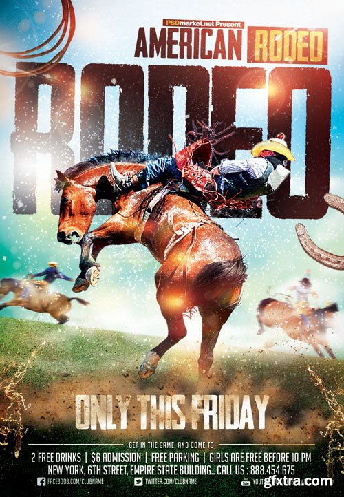 AMERICAN RODEO FLYER – PSD TEMPLATE