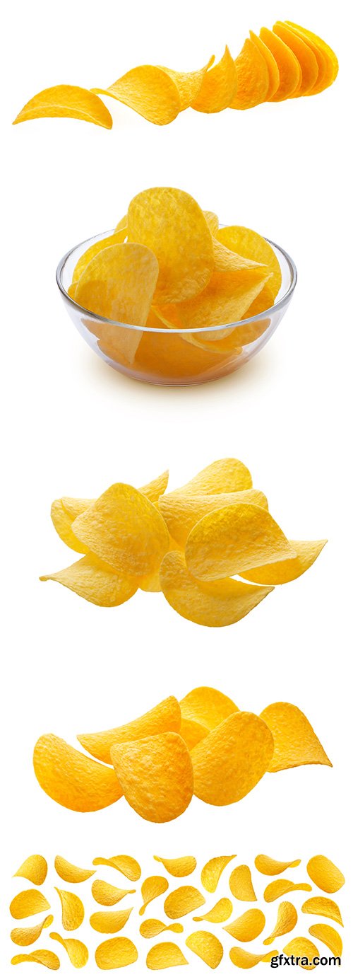 Potato Chips Isolated - 5xJPGs