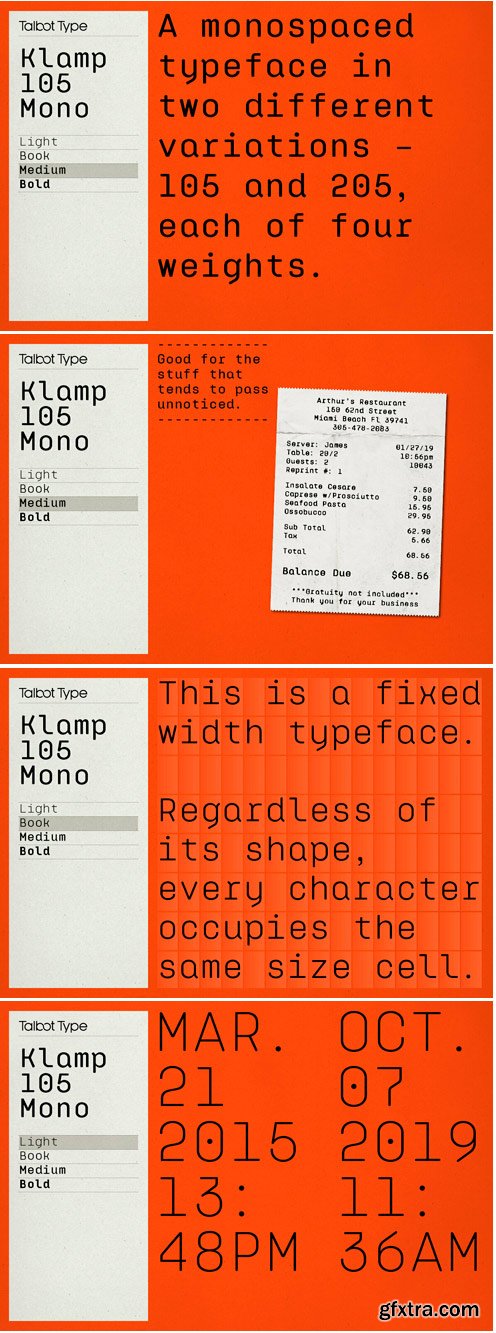 Klamp 105 Mono Font Family