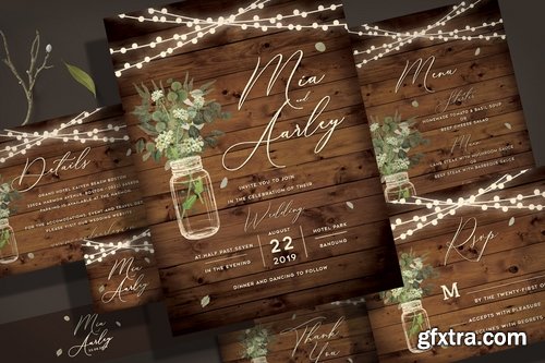 Rustic Wedding Invitation Set