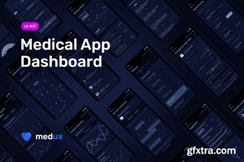 Medical App Dashboard – MedUX Dark UI Kit