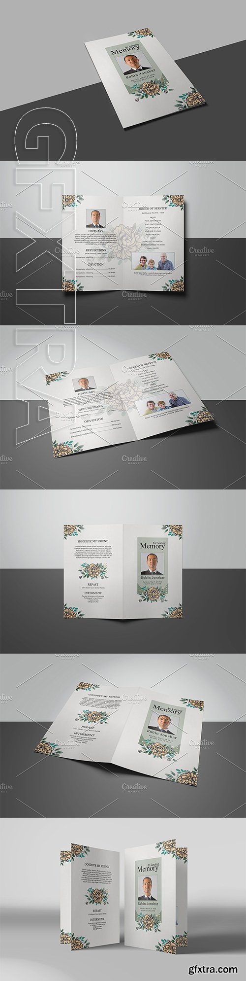 CreativeMarket - Funeral Program Template - V822 2953898