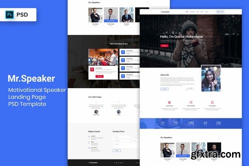 Motivational Speaker - Landing Page PSD Template