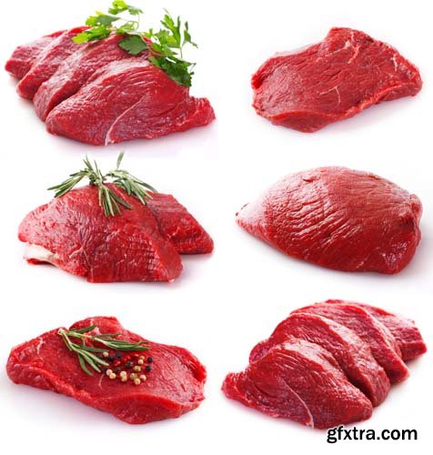 Raw Beef Isolated - 6xJPGs