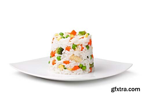 Rice And Vegetables Isolated - 5xJPGs