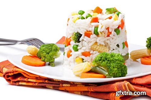 Rice And Vegetables Isolated - 5xJPGs