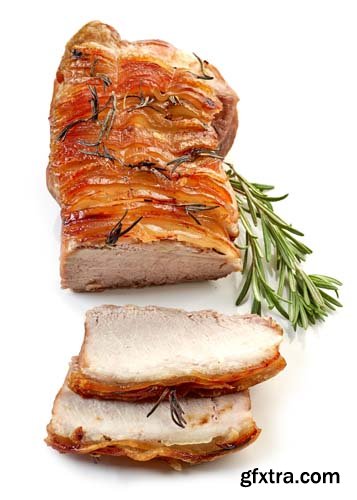 Roasted Pork Slices Isolated - 5xJPGs