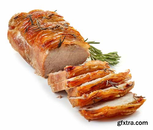 Roasted Pork Slices Isolated - 5xJPGs