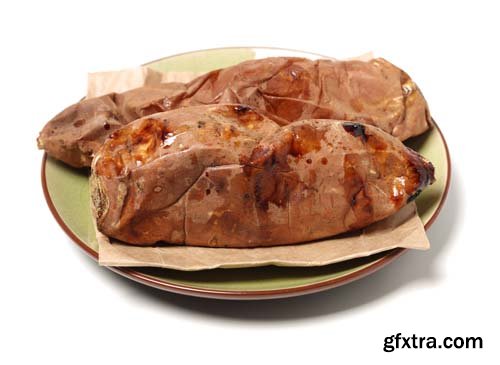 Roasted Sweet Potatoes Isolated - 8xJPGs