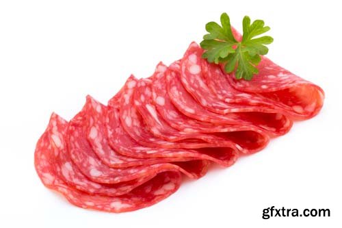 Salami Smoked Slices Isolated - 10xJPGs