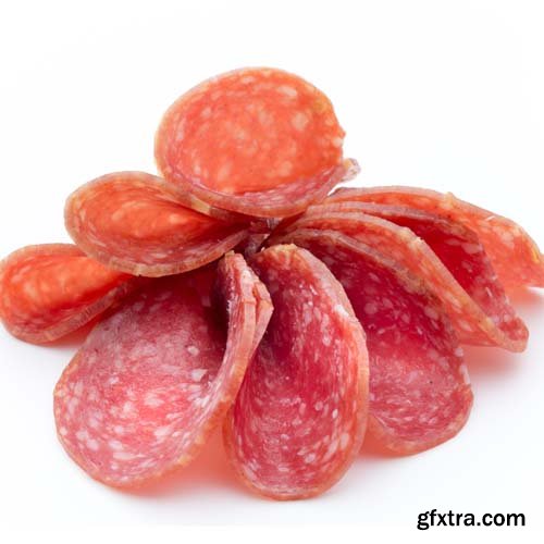 Salami Smoked Slices Isolated - 10xJPGs