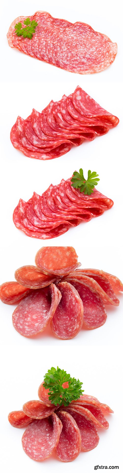 Salami Smoked Slices Isolated - 10xJPGs