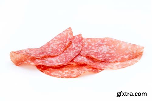 Salami Smoked Slices Isolated - 10xJPGs