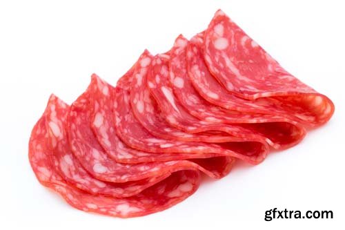 Salami Smoked Slices Isolated - 10xJPGs