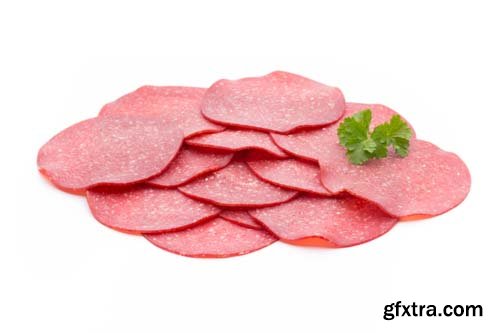 Salami Smoked Slices Isolated - 10xJPGs