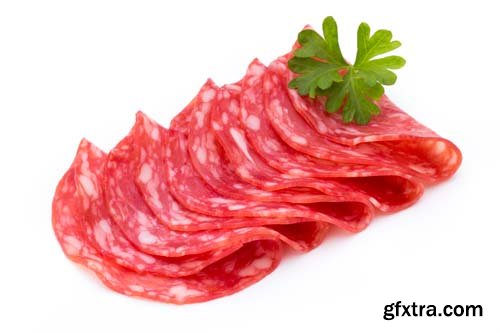 Salami Smoked Slices Isolated - 10xJPGs