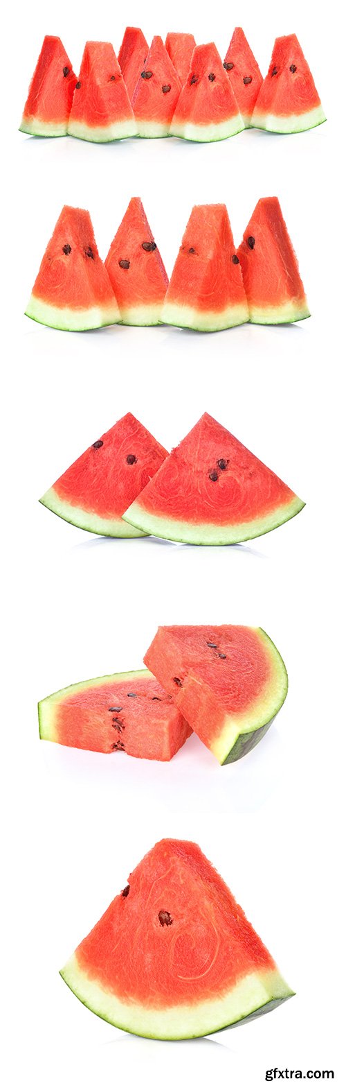 Sliced Of Watermelon Isolated - 5xJPGs