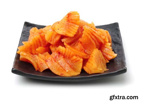 Sliced Radish Kimchi Isolated - 7xJPGs