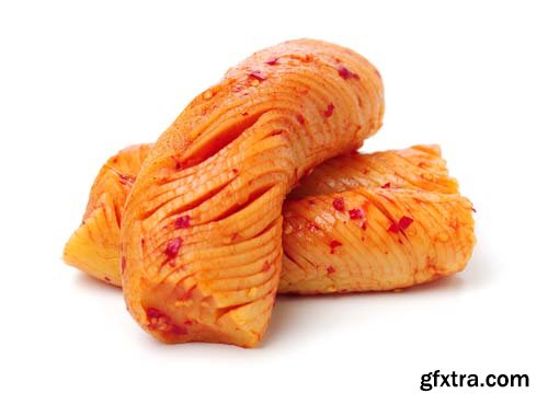 Sliced Radish Kimchi Isolated - 7xJPGs