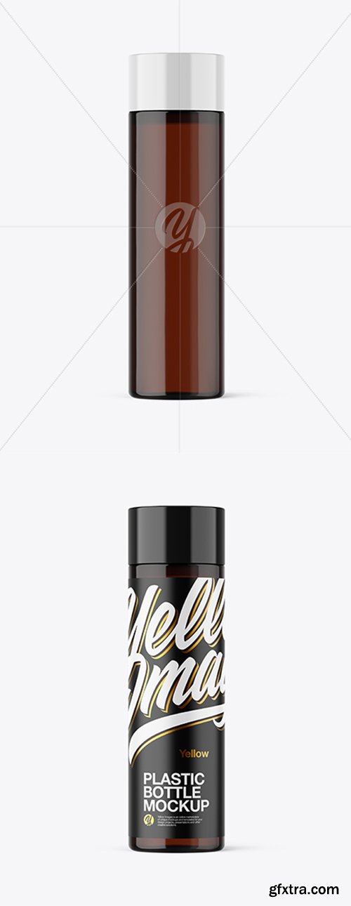 Amber Plastic Bottle Mockup 42748