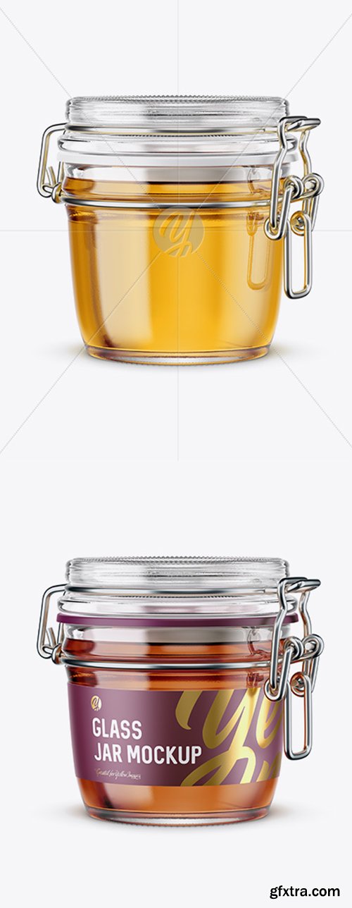 Glass Jar With Clamp Lid Mockup 42271