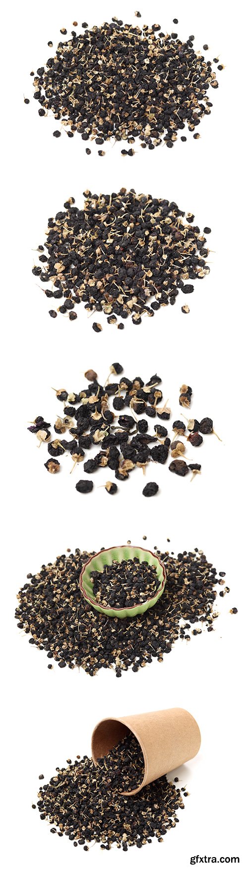 Traditional Chinese Black Herbs Dried Isolated - 5xJPGs