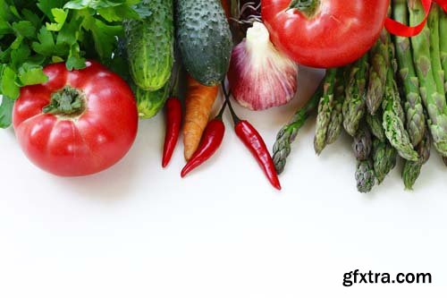 Various Spring Vegetables Isolated - 9xJPGs