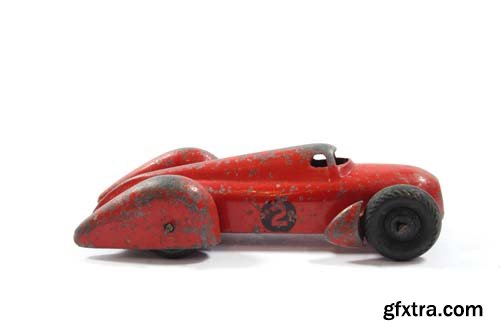 Vintage Retro Sports Car Child Toy Isolated - 12xJPGs