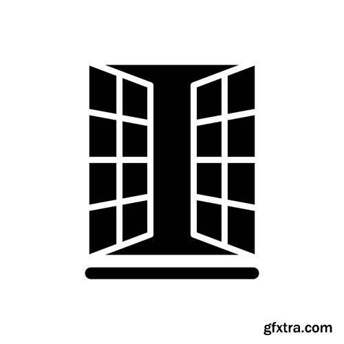 Window Icon Isolated - 12xJPGs