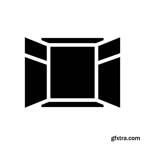 Window Icon Isolated - 12xJPGs