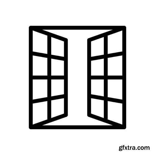 Window Icon Isolated - 12xJPGs