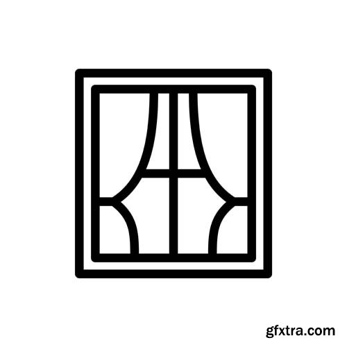 Window Icon Isolated - 12xJPGs