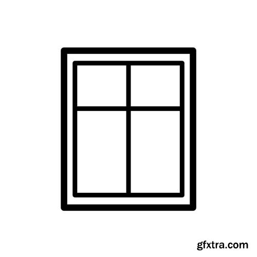 Window Icon Isolated - 12xJPGs