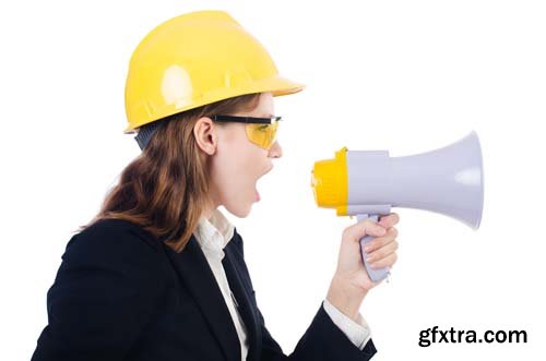 Woman With Helmet Isolated - 10xJPGs