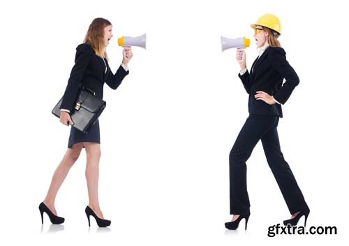 Woman With Helmet Isolated - 10xJPGs