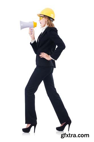 Woman With Helmet Isolated - 10xJPGs