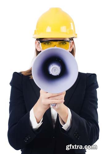 Woman With Helmet Isolated - 10xJPGs