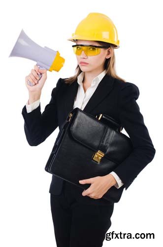 Woman With Helmet Isolated - 10xJPGs