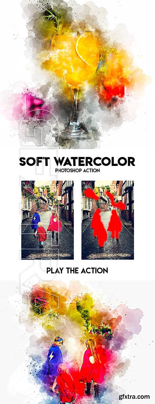 GraphicRiver - Soft Watercolor Photoshop Action 23799935