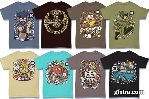 DealJumbo 224 Pro Cartoon T-shirt Designs