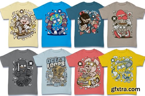 DealJumbo 224 Pro Cartoon T-shirt Designs