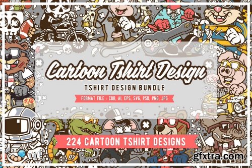 DealJumbo 224 Pro Cartoon T-shirt Designs